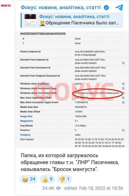 Папка, из которой добавили обращение Пасечника, называлась "Бросок мангуста"