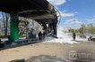 Ликвидация пожара на АЗС в Харькове после удара россиян