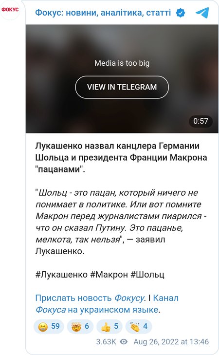 Лукашенко назвал Шольца и Макрона "пацаньем и мелкотой"