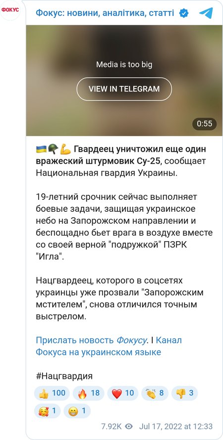 19-летний срочник Нацгвардии уничтожил уже шесть российских самолетов