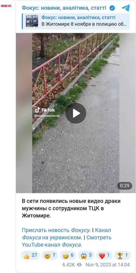 В Житомире избили сотружника ТЦК