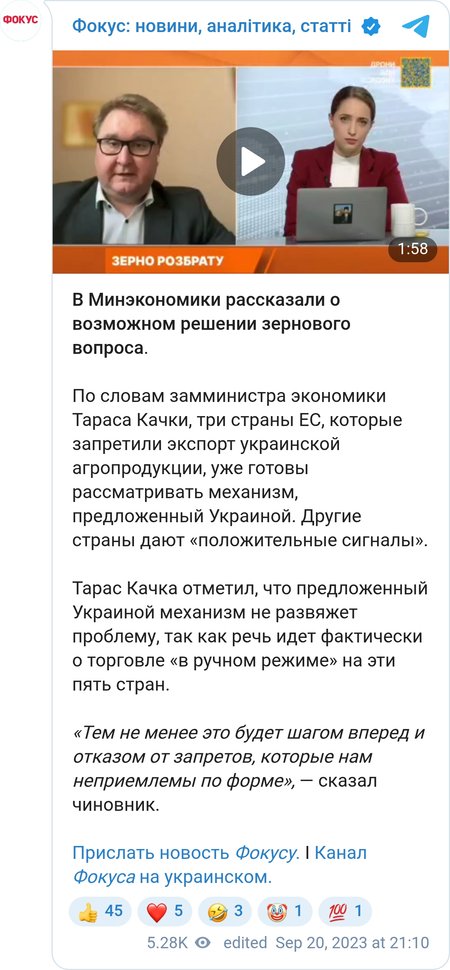 Тарас Качка про реакцію країн-сусідів на запропонований Україною план