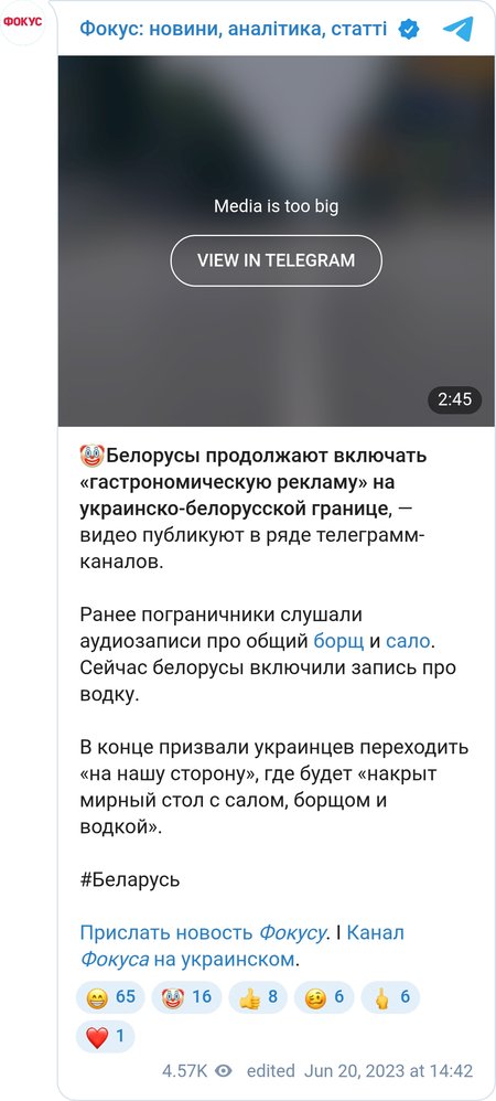 Білорусь включила українським прикордонникам аудіозапис про горілку