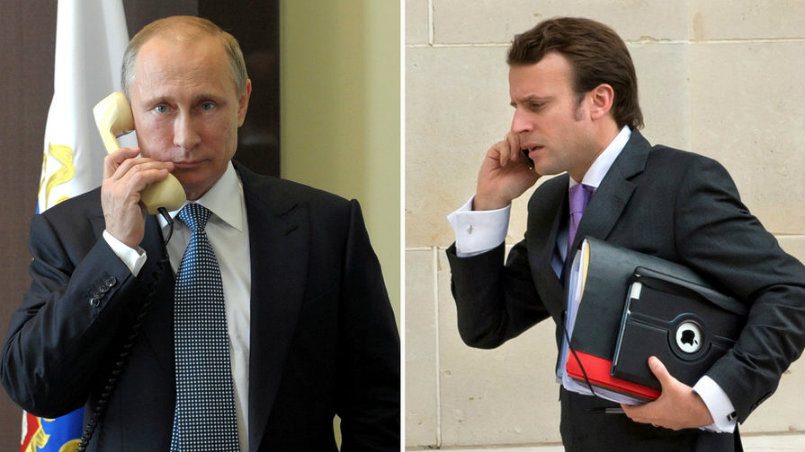 Путин и Макрон обговорили по телефону вопрос разведения сил на Донбассе