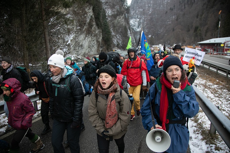 климатический марш, Давос, Швейцария, активисты, фото